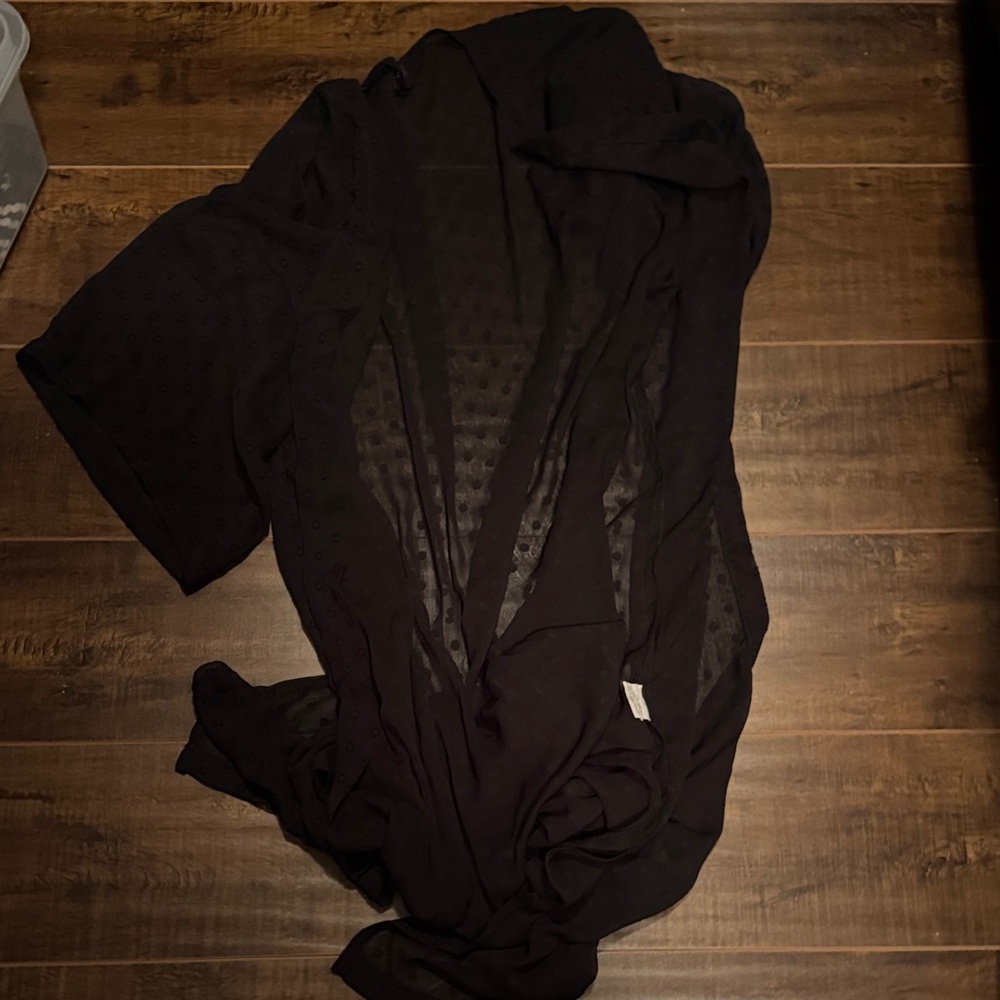 Black Sheer Kimono Cover Up